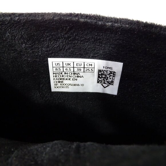 Toms Black Suede Ankle Boots Women Size 8.5 With Block Heel Zipper Closure - Picture 13 of 13
